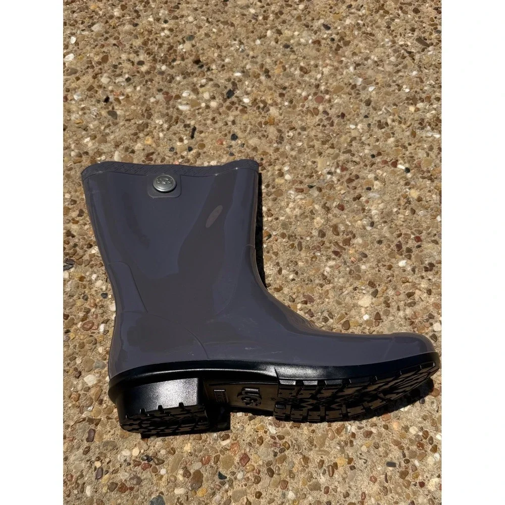 UGG SIENNA WATERPROOF GRAY RUBBER BOOT WOMEN'S RAIN BOOTS SIZE US 7 LOGO